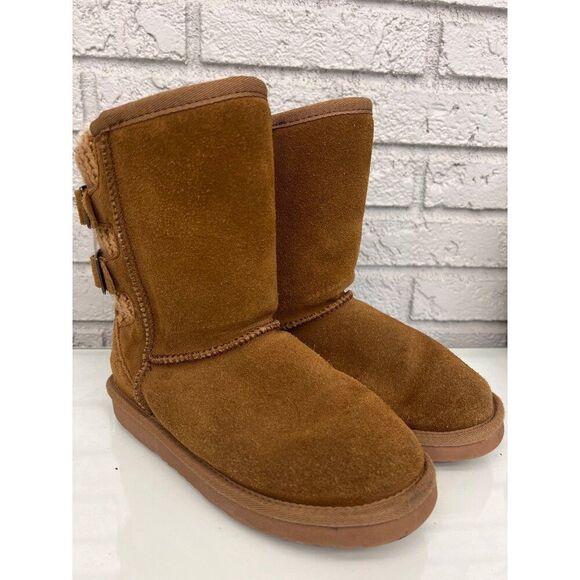 Dream Pairs Sweaty-Buckle-K Girls Faux Fur Lined Winter Boots Size 3 - Picture 3 of 9